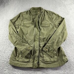 Lucky Brand Military Jacket Womens Medium Green Field Utility Tactical‎ Cargo